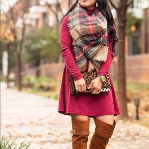 Plaid Print Blanket scarf